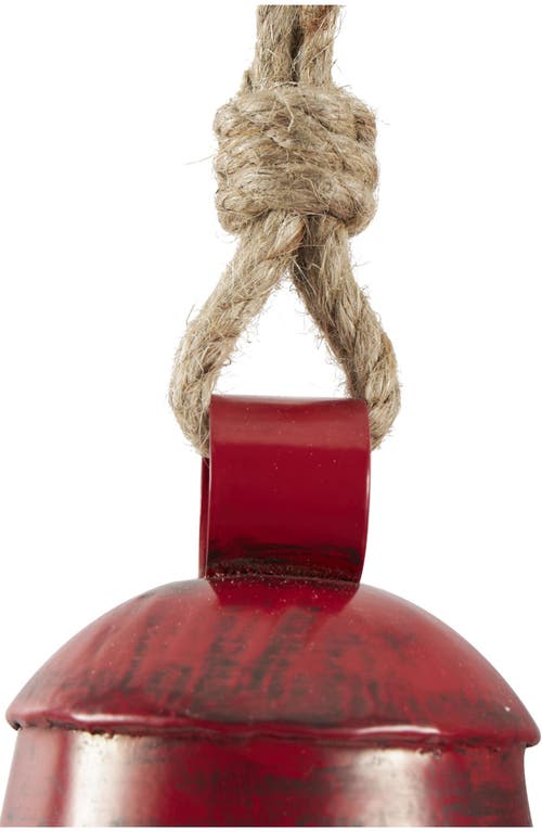 Willow Row Eclectic Set Of 3 Metal Decorative Meditation Bells In Red