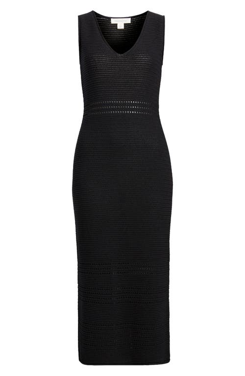 Shop Treasure & Bond Sleeveless Crochet Sweater Dress In Black