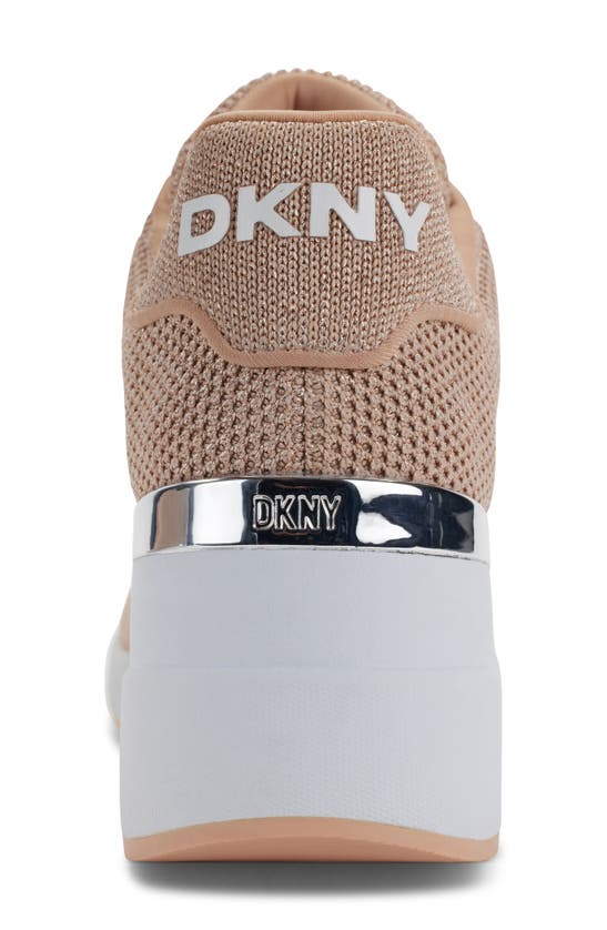 Shop Dkny Wedge Sneaker In Rose/ Rose