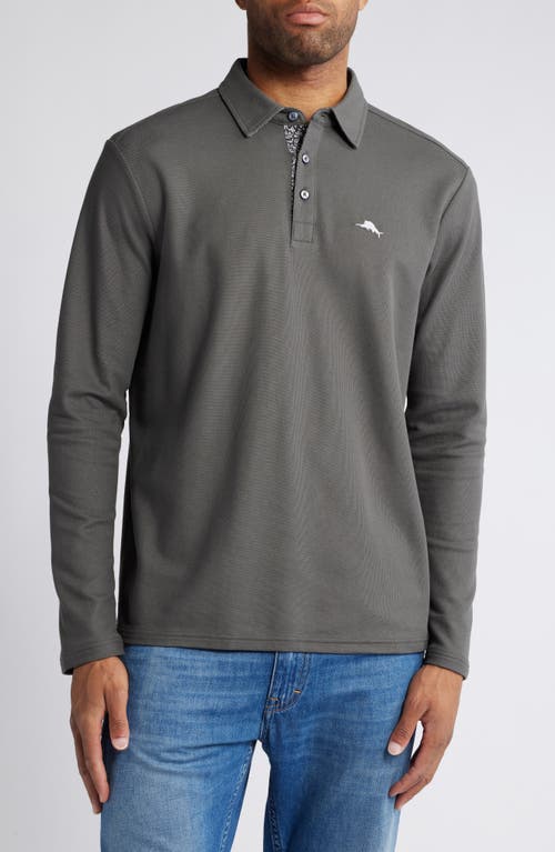 Shop Tommy Bahama Seaside Soiree Five O'clock Long Sleeve Polo In Dark Steel