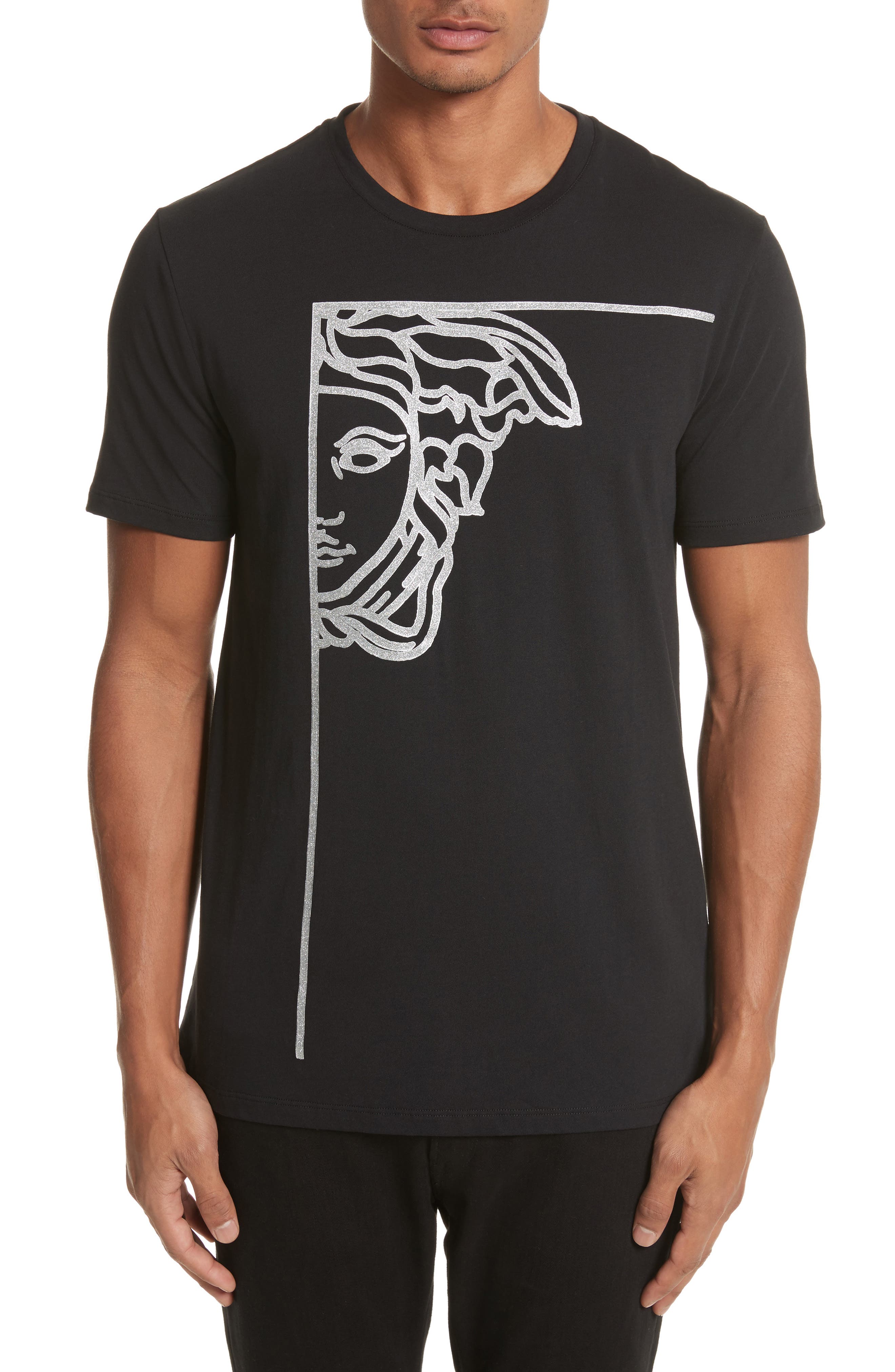 Versace Collection Glitter Stamp Medusa Graphic T Shirt Nordstrom