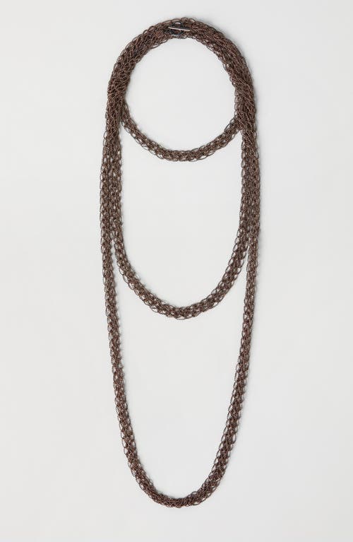 Shop Brunello Cucinelli Precious Loops Necklace In Bronze