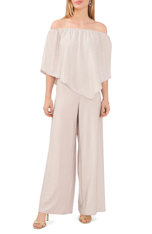 Chaus Glitter Off the Shoulder Jumpsuit Grey Silver at Nordstrom,