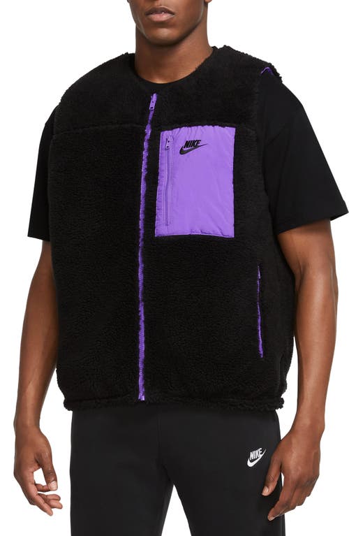 Nike Club+ Reversible Winterized Vest in Black/Action Grape/Black