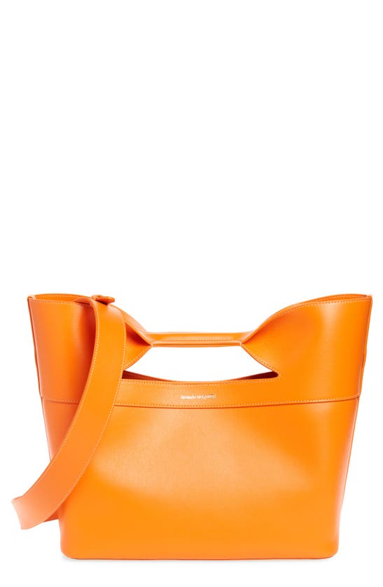 Alexander Mcqueen The Small Bow Leather Bag In Sunset Orange