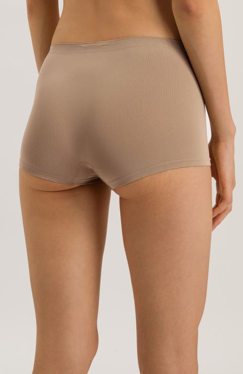 Shop Hanro Touch Feeling High Waist Boyleg Briefs In Deep Taupe