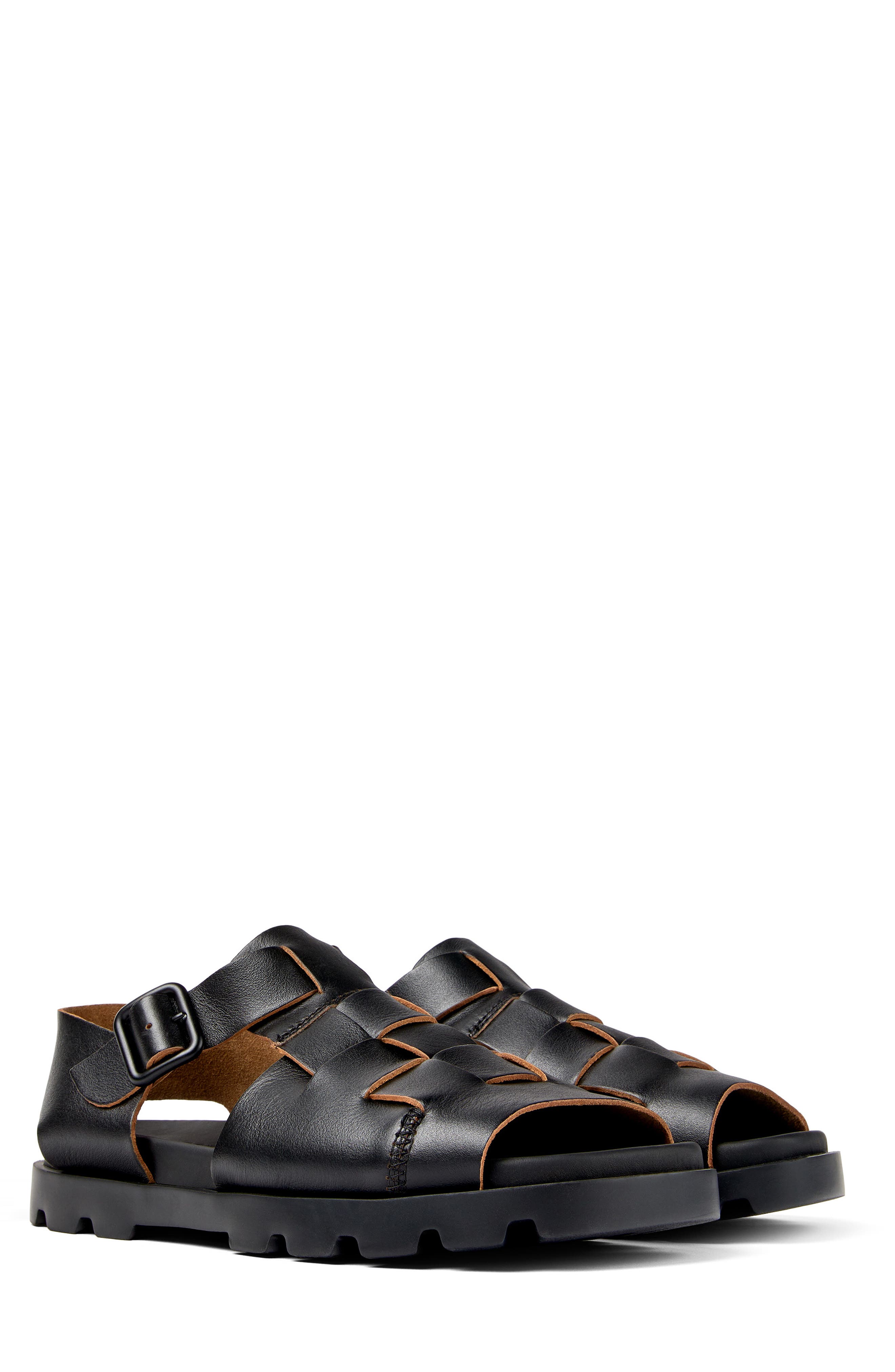 Camper Brutus logo-debossed suede sandals - Brown