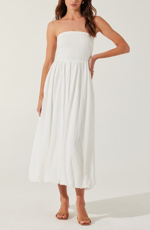 Shop Astr The Label Strapless Bubble Hem Dress In Cream