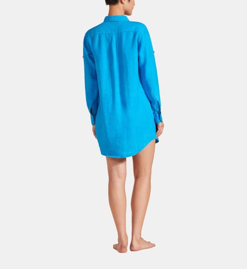 Vilebrequin Solid Linen Tunic In Bleu Hawai