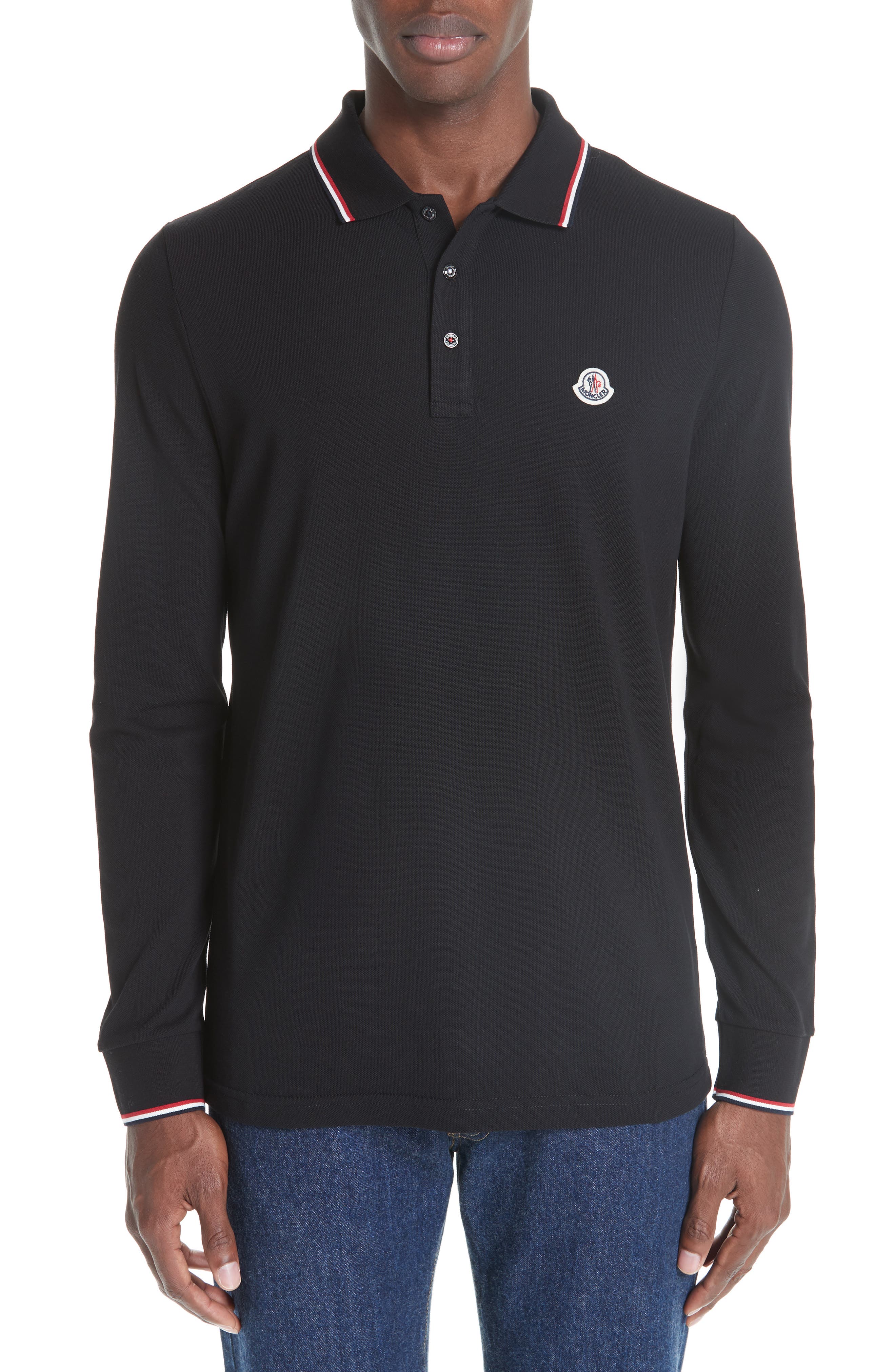 Moncler Maglia Long Sleeve Piqué Polo Nordstrom
