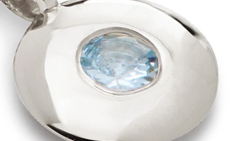 Monica Vinader March Birthstone Aquamarine Pendant Necklace In Sterling Silver