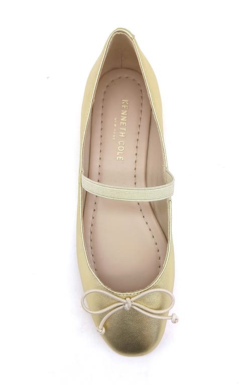 Kenneth Cole Myra Mary Jane Flat In Soft Gold Leather