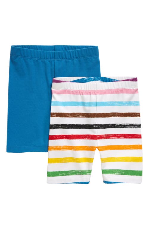 Tucker + Tate Kids' 2-Pack Bike Shorts in White- Blue Stripe Pack