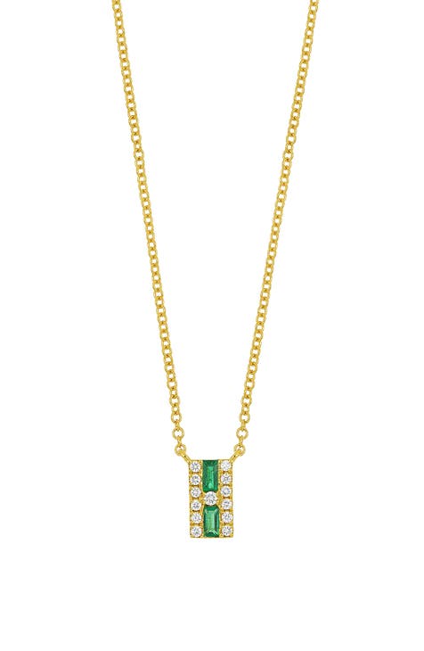 El Mar Emerald & Diamond Pendant Necklace (Nordstrom Exclusive)