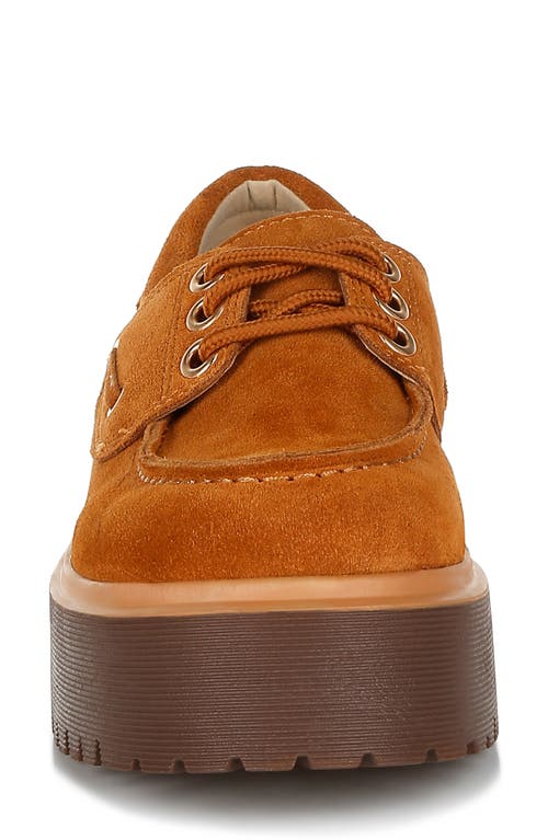 Rag & Co Women's Yellow / Orange Cuckatoos Chunky Real Suede Leather Oxford Loafers In Tan In Tan