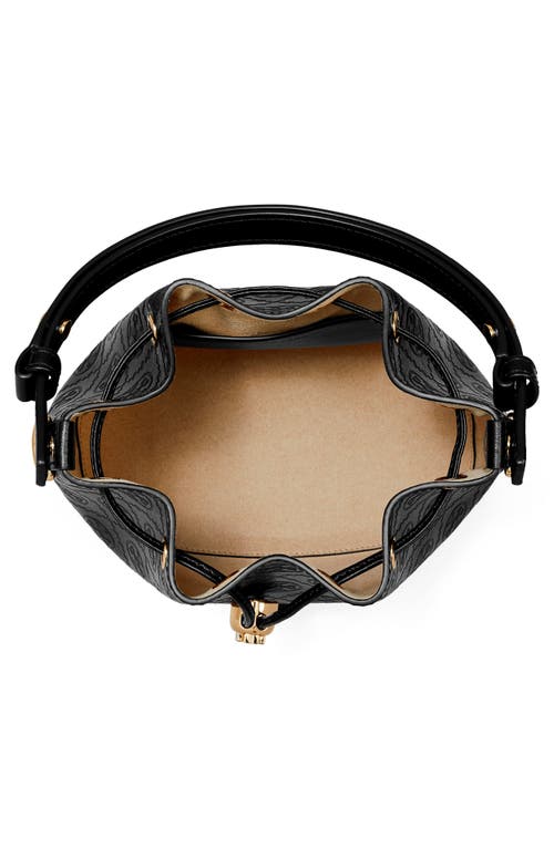 Tory Burch T Monogram Mini Bucket Bag In Black