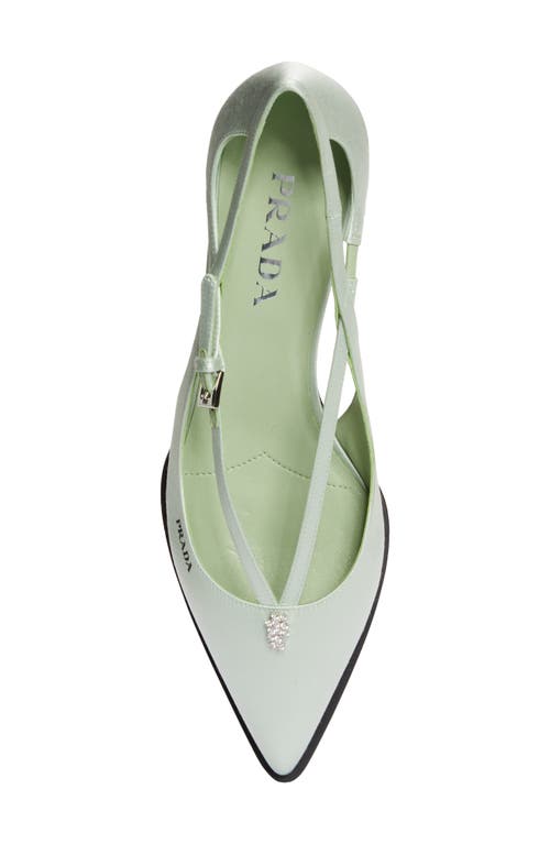 Shop Prada Runway Pointed Toe Pump In Acqua