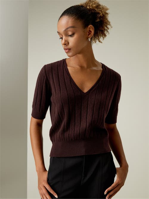 Lilysilk V-neck Cashmere T-shirt In Fruitwood