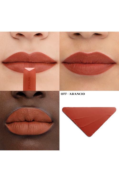 Shop Prada Monochrome Hyper Matte Refillable Lipstick In O77 Arancio - Red Orange