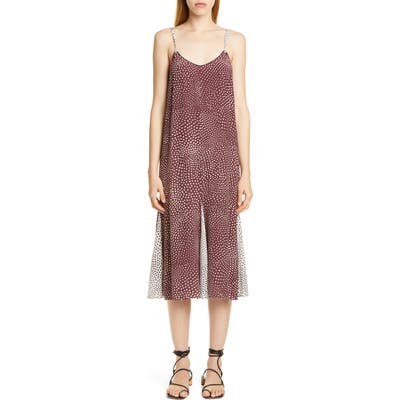 Rag & Bone Dirdre Dot Print Midi Dress, Burgundy