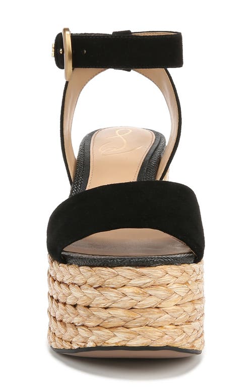 Sam Edelman April Platform Wedge Espadrille Sandal In Black