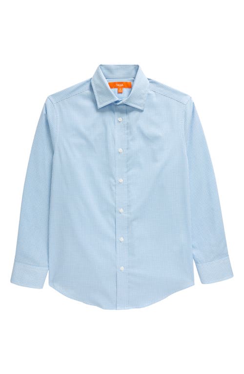 Tallia Kids' Gingham Check Dress Shirt Blue at Nordstrom,