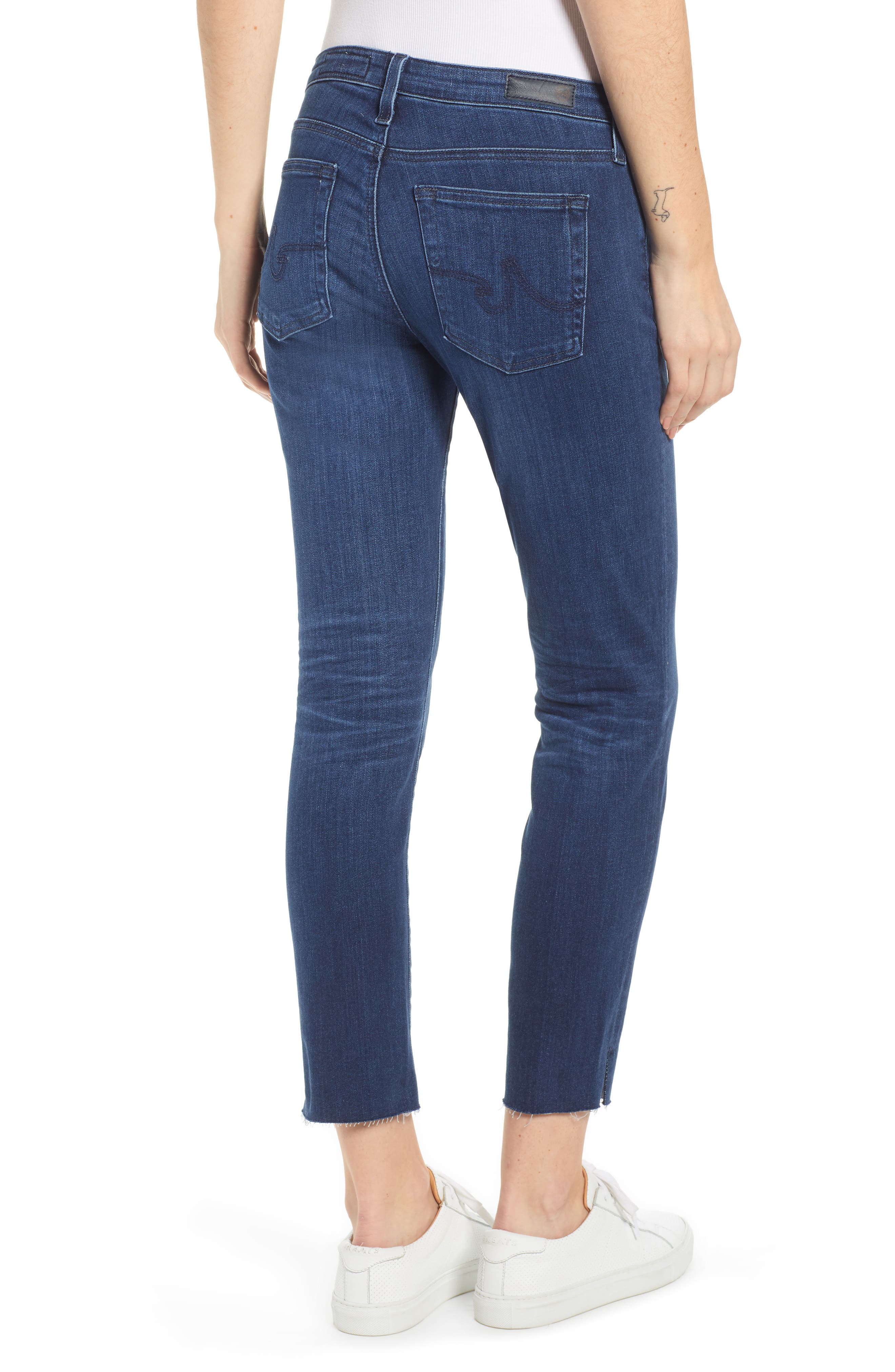 Ag The Prima Mid Rise Raw Hem Crop Cigarette Jeans Nordstrom Rack