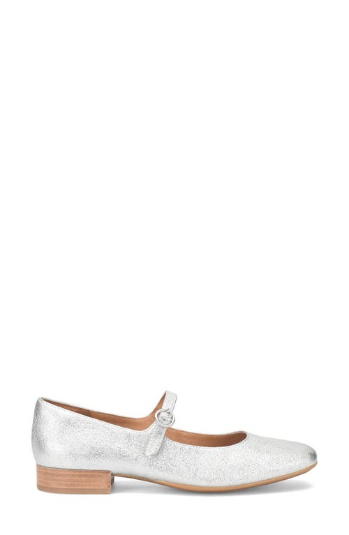 Söfft Sofft Elsey Leather Flat In Silver Metallic
