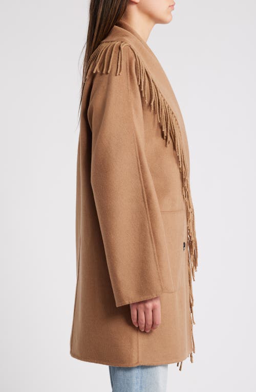 Shop Rails Hugo Fringe Detail Wool Blend Coat In Camel