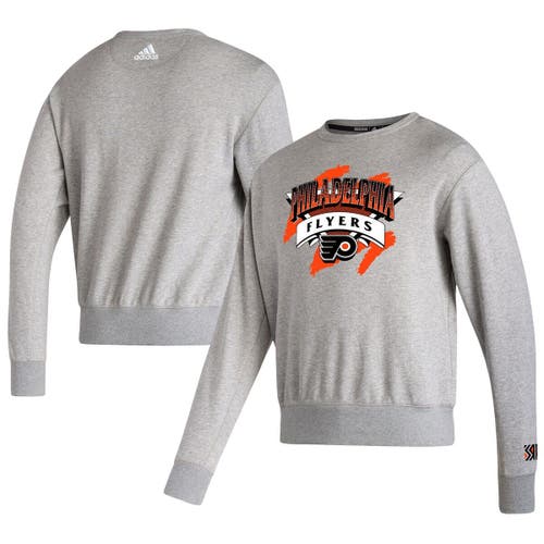 Men's adidas Gray Philadelphia Flyers Reverse Retro 2.0 Vintage Pullover Sweatshirt