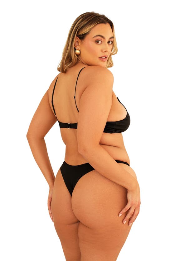 Shop Dippin Daisys Seaport Thong Bikini Bottom In Black