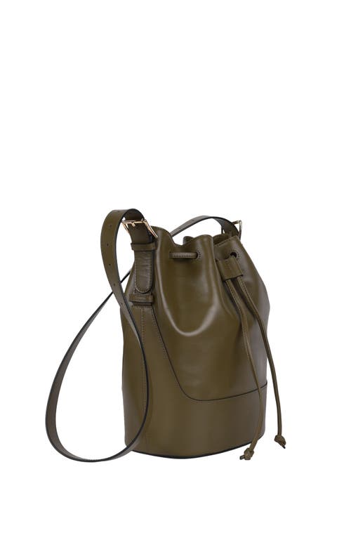 Hyer Goods Luxe Cinch Bucket Bag In Olive