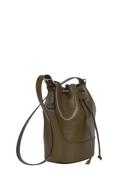 Shop Hyer Goods Upcycled Leather Everyday Cinch Bucket Bag In Olive