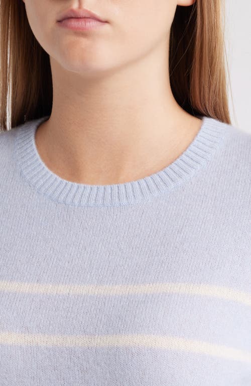 Shop Caslonr Caslon(r) Cashmere Crewneck Sweater In Blue - Ivory Stacy Stripe