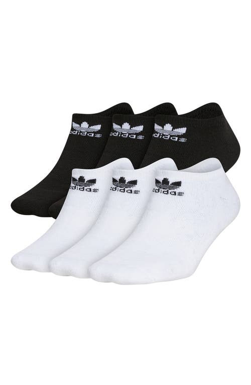 adidas Originals Trefoil 6-Pack No-Show Socks in Black/White at Nordstrom