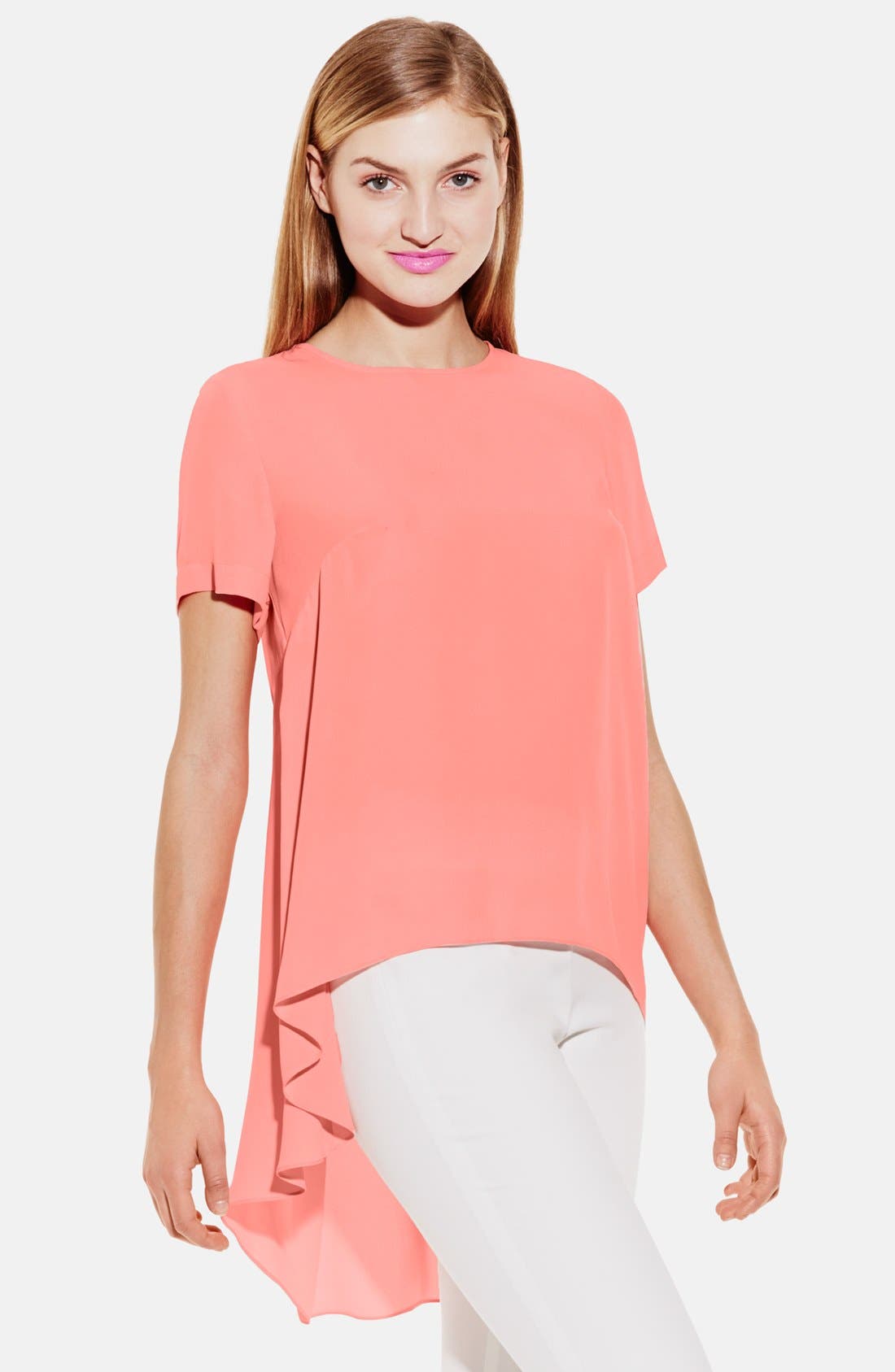 Vince Camuto Short Sleeve High/Low Hem Blouse Nordstrom