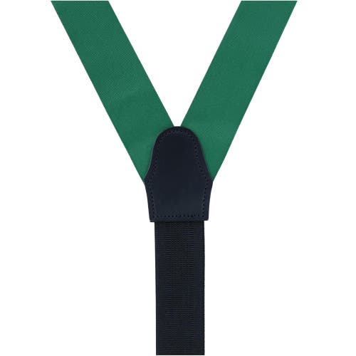 Shop Trafalgar Phoenix 38mm Grosgrain Non Stretch Ribbon Button End Suspenders In Dark Green