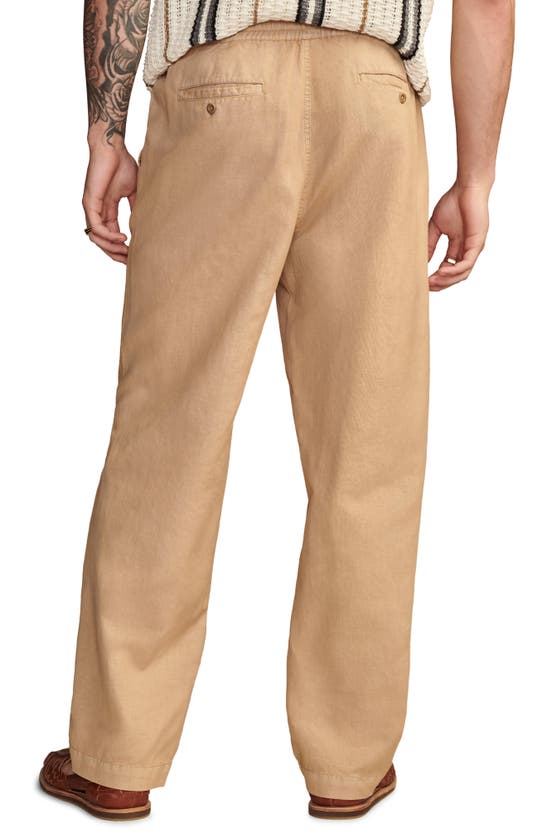 Shop Lucky Brand Pull-on Linen & Cotton Chinos In Elmwood