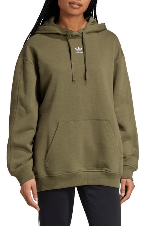 Shop Adidas Originals Essentials Oversize Hoodie In Olive Strata