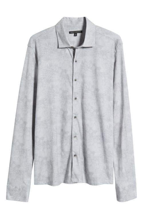 Shop Robert Barakett Ethan Floral Cotton Knit Button-up Shirt In Light Grey