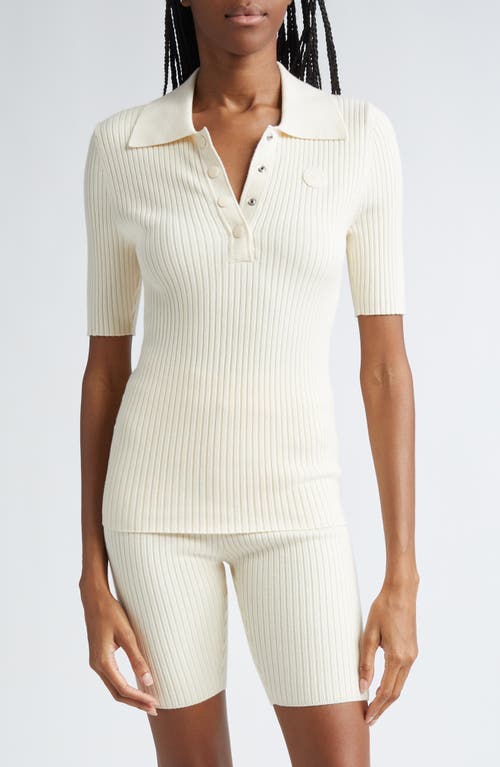 Sporty And Rich Sporty & Rich Rib Sweater Polo In Cream
