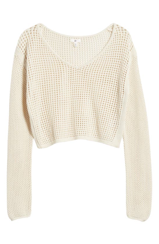 Shop Bp. Boxy Mesh Stitch Sweater In Ivory Dove