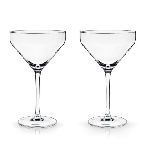 Viski Raye Crystal Angled Martini Glasses Set Of 2 In Clear