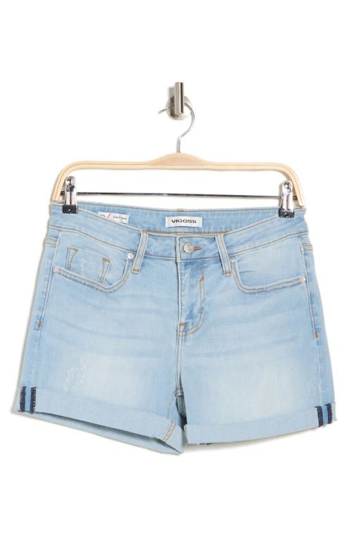Shop Vigoss Marley Mid Rise Denim Shorts In Light Wash