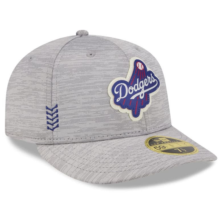 Shop New Era Gray Los Angeles Dodgers 2024 Clubhouse Low Profile 59fifty Fitted Hat In Heather Gray