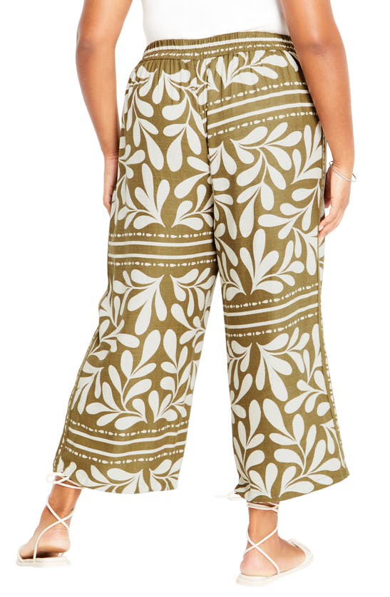 City Chic Modern Muse Ankle Wide Leg Pants In Juniper Tile