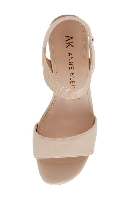 Anne Klein Briceton Wedge Sandal In Blush Stretch