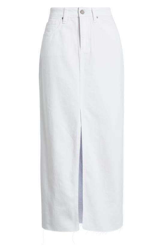 Hidden Jeans Front Slit Denim Midi Skirt In White
