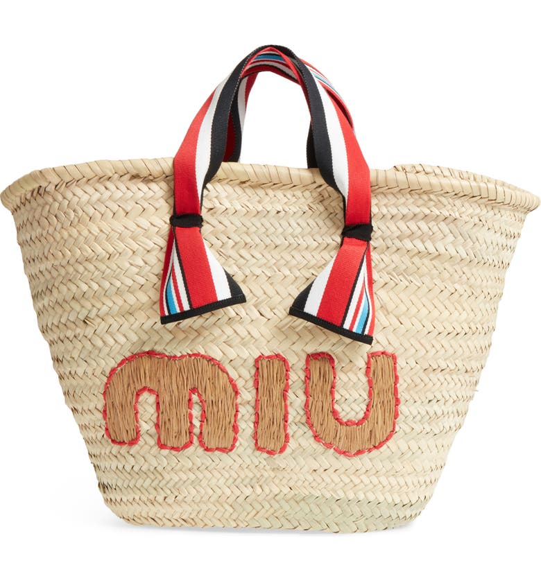 Miu Miu Paglia Straw Top Handle Tote | Nordstrom