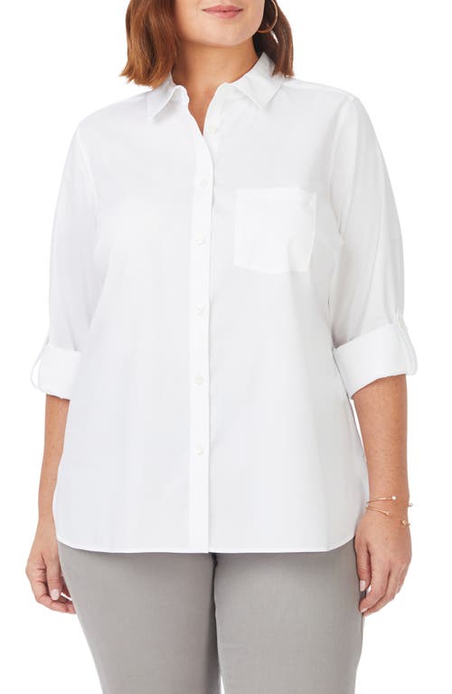 Foxcroft Cole Roll Sleeve Button-Up Shirt at Nordstrom